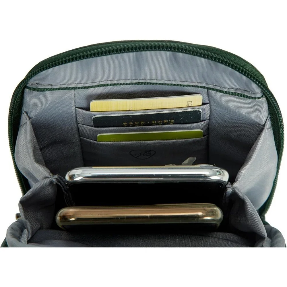 Women's Forest Heather Polyester Anti-Theft Metro Stadium Mini Imported Zipper